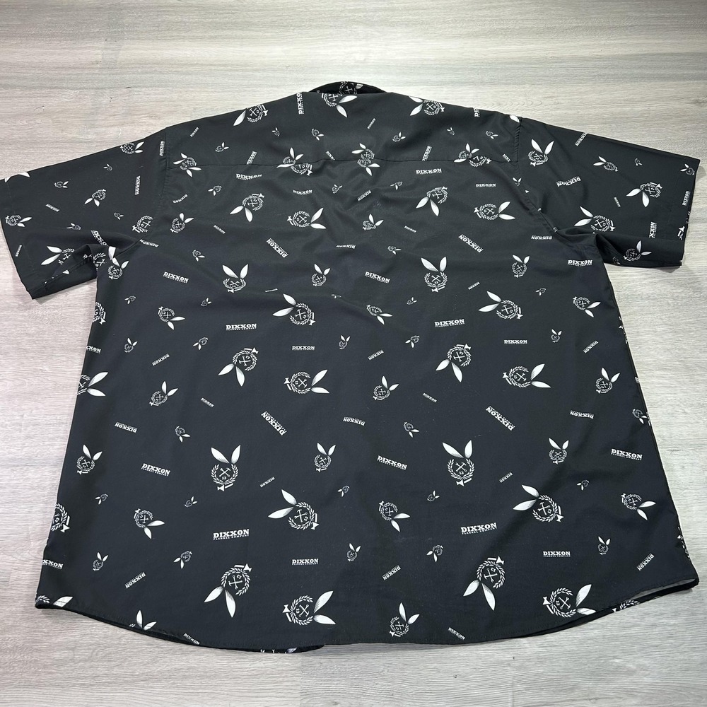 Dixxon Shirt Mens 4XL Black Short Sleeve Button Front Party Wear All Over Print - Picture 2 of 9